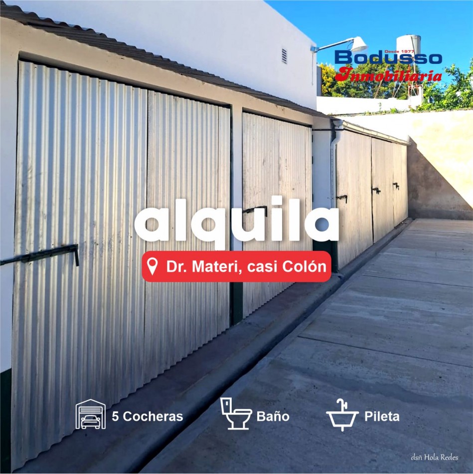5 COCHERAS EN ALQUILER, CALLE MATERI CASI COLON.