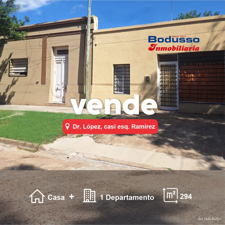CASA + DEPARTAMENTO EN VENTA, CALLE DR. LOPEZ CASI RAMIREZ.