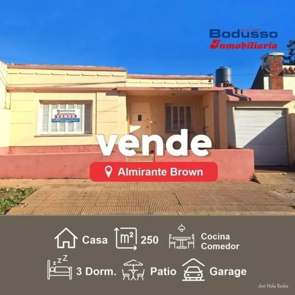 CASA EN VENTA, CALLE ALMIRANTE BROWN 