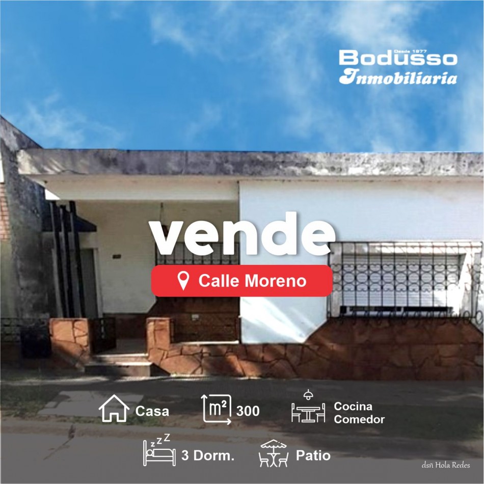 CASA EN VENTA, UBICADA EN CALLE MORENO (casi esquina Tratado del Pilar )