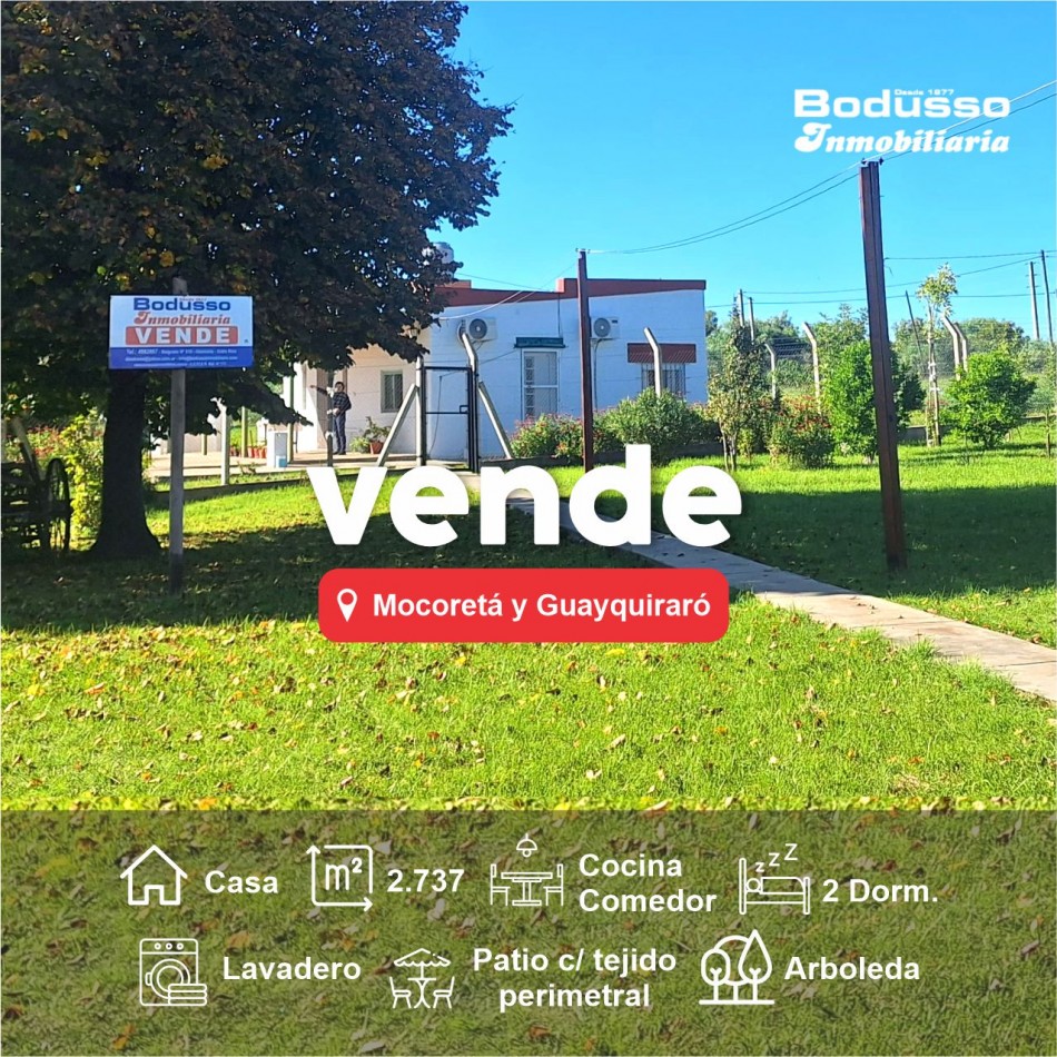 CASA EN VENTA, CALLE GUAYQUIRARO Y MOCORETA.  STROBEL. 