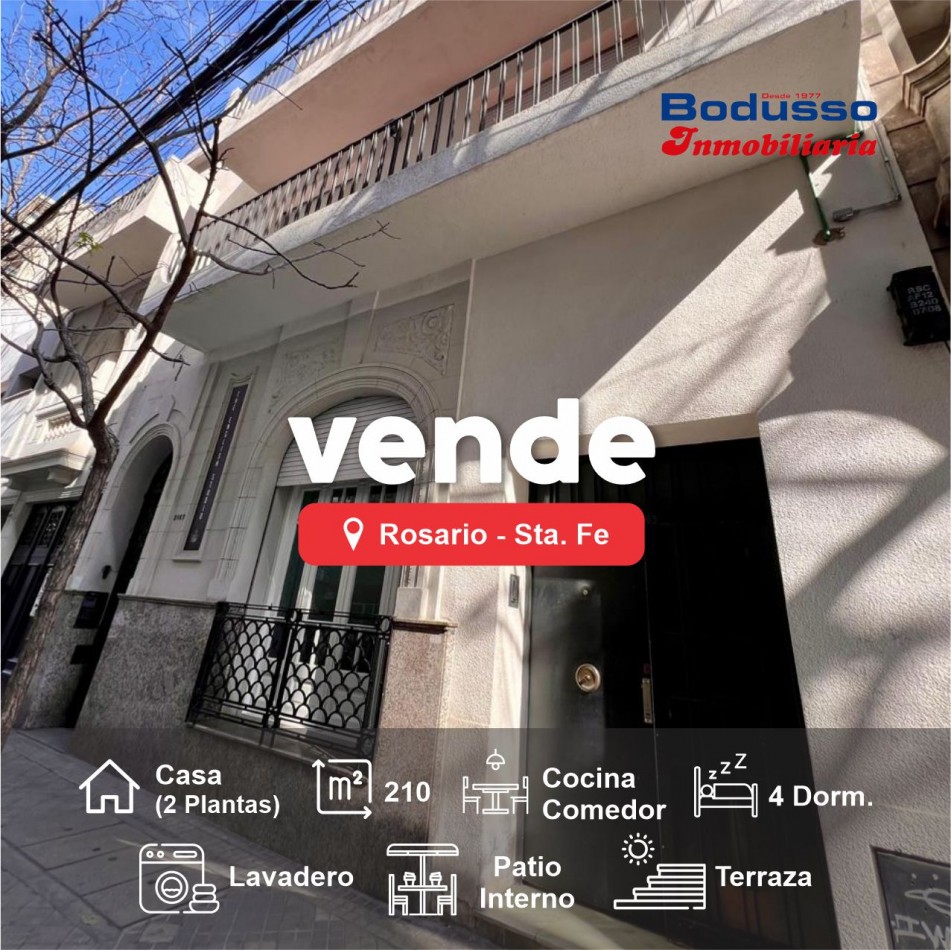 CASA EN VENTA, MENDOZA 2363 - ROSARIO 