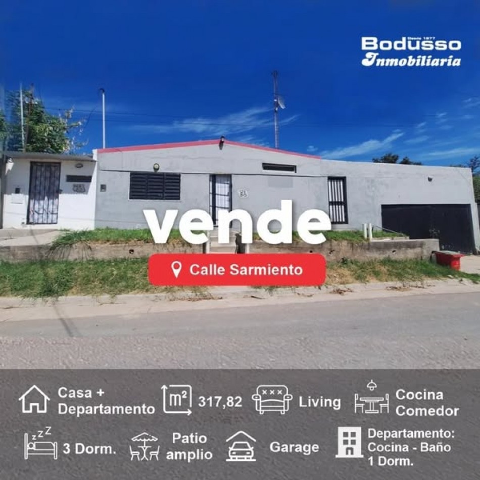 CASA + DPTO EN VENTA, CALLE SARMIENTO