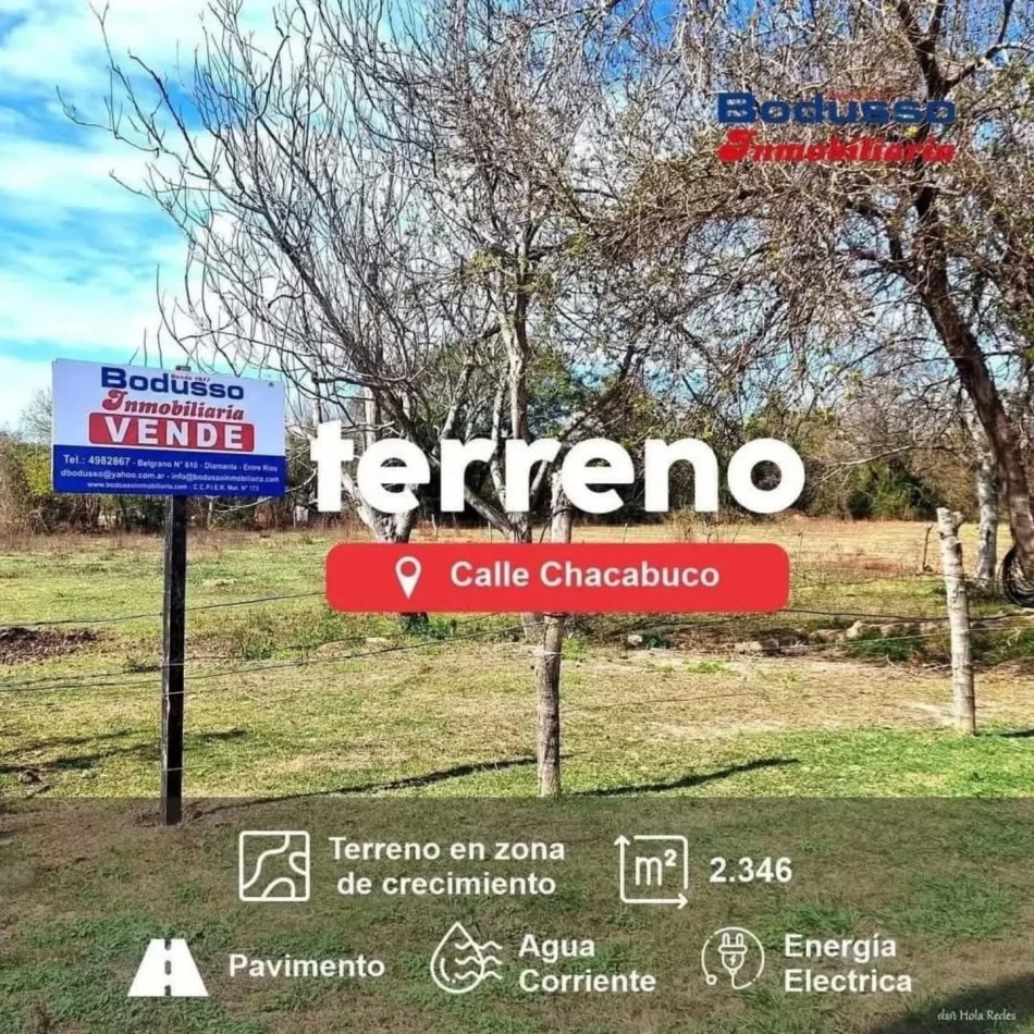 TERRENO EN VENTA, CALLE CHACABUCO. 