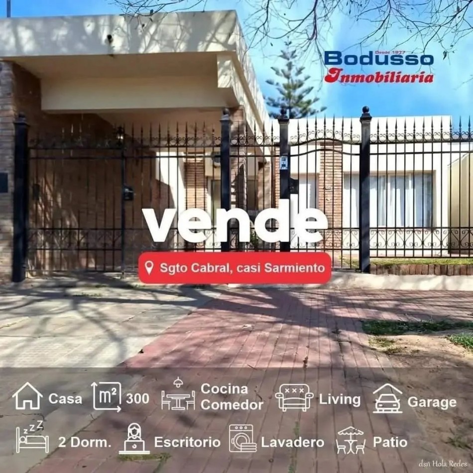 CASA EN VENTA. CALLE SGTO. CABRAL, ESQ. SARMIENTO