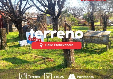 TERRENO EN VENTA,  CALLE ETCHEVEHERE (CASI ESQ. CHACABUCO)
